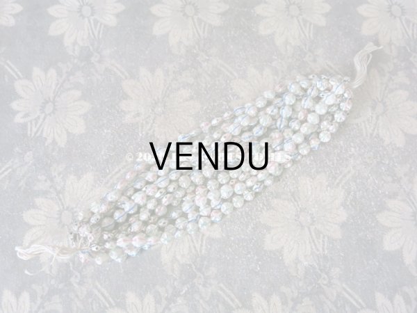 画像7: アンティーク スフレビーズ クロス＆ラウンド 3色のライン入り シルバー 吹きガラス製 ビーズ  8mm 約80ピース (7)