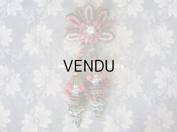 画像14: 19世紀 アンティーク シルク製 大きなタッセル ポンポン パスマントリー  (14)