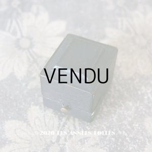 画像: 19世紀 アンティーク 本革製 リングボックス 黒 ジュエリーボックス