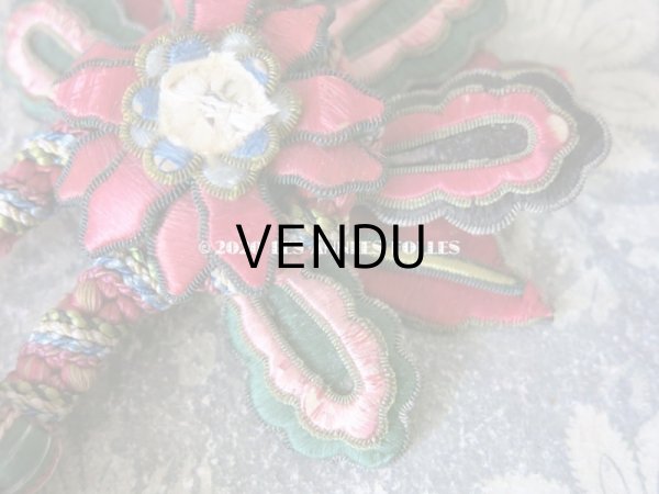 画像5: 19世紀 アンティーク シルク製 大きなタッセル ポンポン パスマントリー  (5)