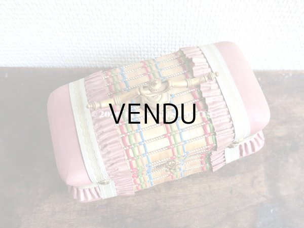 画像5: 19世紀 アンティーク ナポレオン3世時代 お菓子箱 ハンドル付き 花模様のレースペーパー チョコレートボックス 木箱  (5)