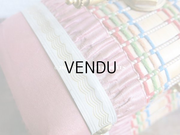 画像20: 19世紀 アンティーク ナポレオン3世時代 お菓子箱 ハンドル付き 花模様のレースペーパー チョコレートボックス 木箱  (20)