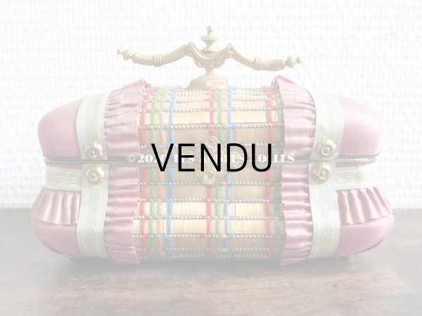 画像8: 19世紀 アンティーク ナポレオン3世時代 お菓子箱 ハンドル付き 花模様のレースペーパー チョコレートボックス 木箱  (8)