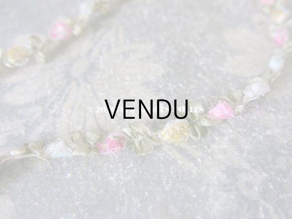 画像6: アンティーク シルク製 ロココトリム 5色の薔薇 ロココリボン 23cm (6)