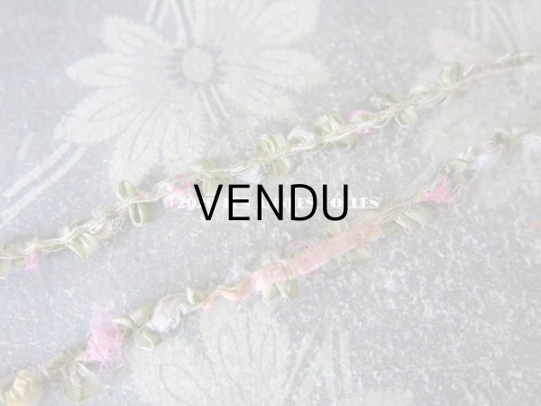 画像4: アンティーク シルク製 ロココトリム 5色の薔薇 ロココリボン 23cm (4)