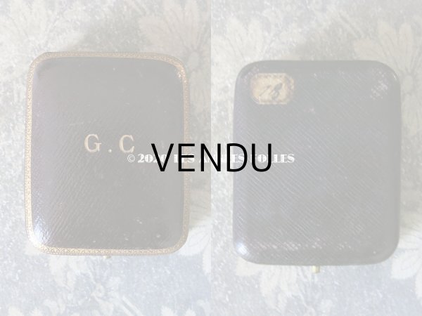 画像3: アンティーク 本革製  ジュエリーボックス イニシャル入り (3)