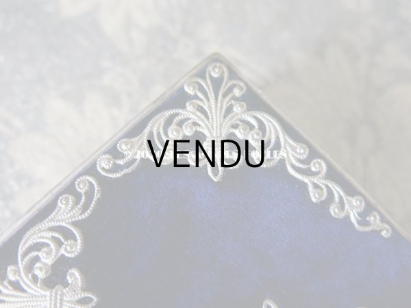 画像8: 1870年 アンティーク ミサ典書 ダークブルーのベルベット (8)