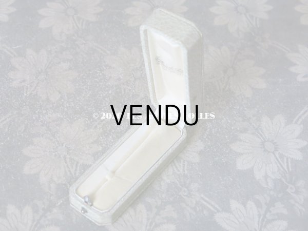 画像3: アンティーク　ブローチ用 ジュエリーボックス 金彩入り ライトグレー (3)