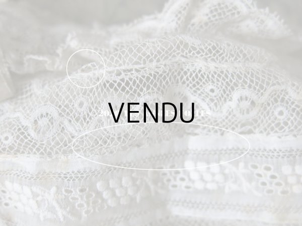 画像10: アンティーク バテム用　レースのボネ オフホワイトのシルクリボン (10)