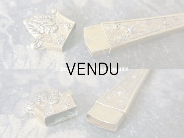 画像6: 19世紀末 アンティーク ヴェルメイユ製 薔薇模様 裁縫道具のセット  (6)