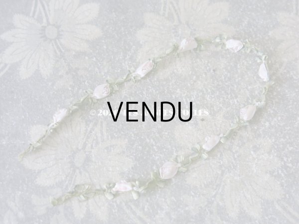 画像3: 未使用 1900年代 アンティーク シルク製 薔薇のロココトリム 30cm 淡いパープル (3)