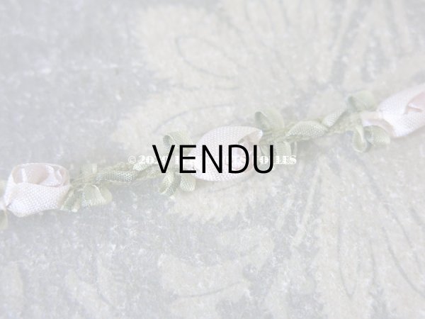 画像4: 未使用 1900年代 アンティーク シルク製 薔薇のロココトリム 30cm 淡いパープル (4)