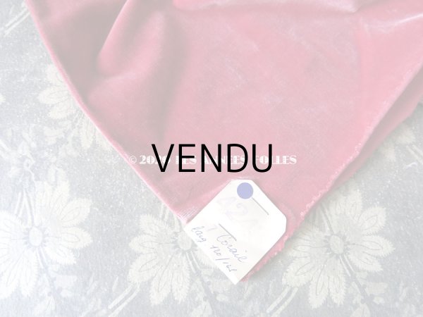 画像4: 1920年代 アンティーク ファブリック シルク製 ベルベット ピンク　37×120cm (4)