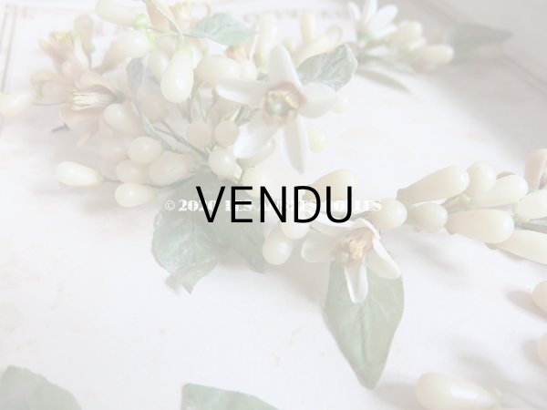 画像12: 未使用 アンティーク レースペーパー付ボックス入り&台紙付 ワックスフラワーのヘッドリース ウェディング 結婚式 ティアラ (12)