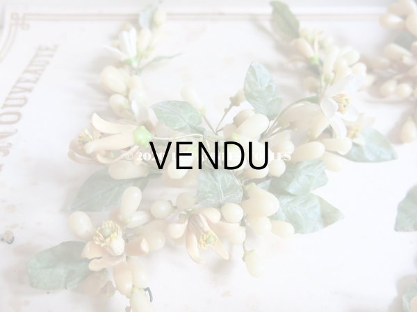 画像7: 未使用 アンティーク レースペーパー付ボックス入り&台紙付 ワックスフラワーのヘッドリース ウェディング 結婚式 ティアラ (7)