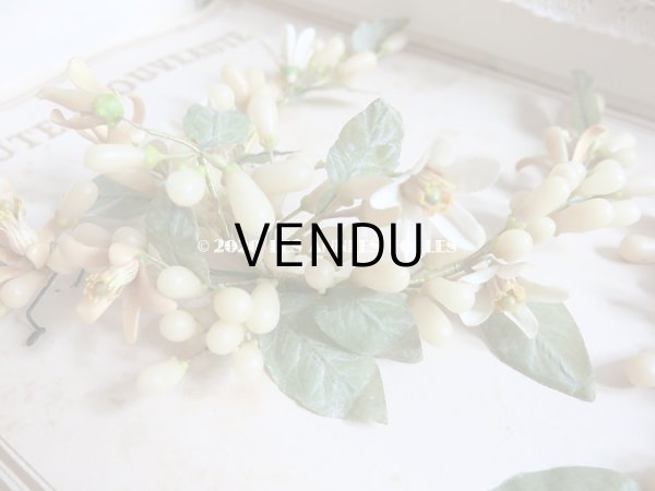 画像11: 未使用 アンティーク レースペーパー付ボックス入り&台紙付 ワックスフラワーのヘッドリース ウェディング 結婚式 ティアラ (11)