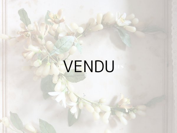 画像6: 未使用 アンティーク レースペーパー付ボックス入り&台紙付 ワックスフラワーのヘッドリース ウェディング 結婚式 ティアラ (6)