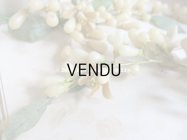 画像8: 未使用 アンティーク レースペーパー付ボックス入り&台紙付 ワックスフラワーのヘッドリース ウェディング 結婚式 ティアラ (8)