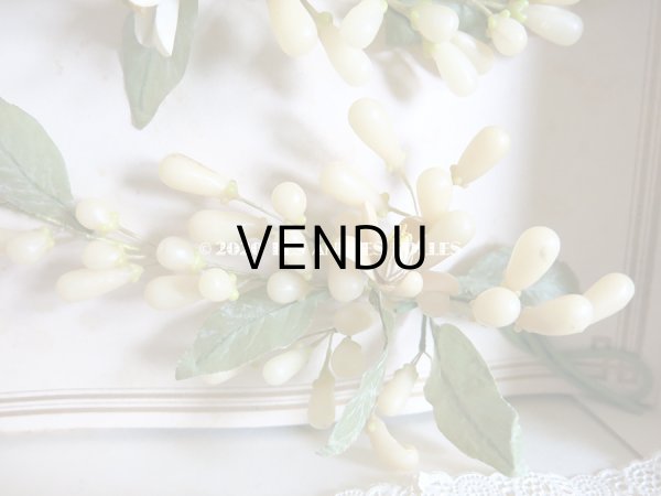 画像16: 未使用 アンティーク レースペーパー付ボックス入り&台紙付 ワックスフラワーのヘッドリース ウェディング 結婚式 ティアラ (16)