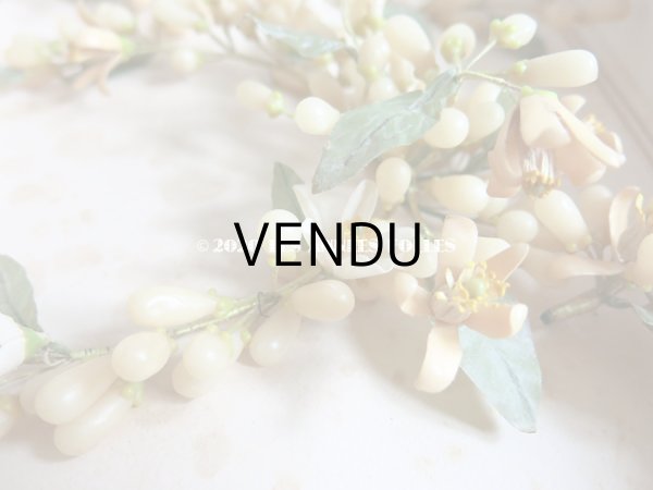 画像10: 未使用 アンティーク レースペーパー付ボックス入り&台紙付 ワックスフラワーのヘッドリース ウェディング 結婚式 ティアラ (10)