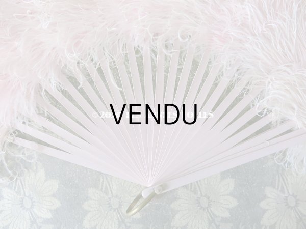 画像9: 1900年代 アンティーク 淡いピンクのフェザーのファン  (9)