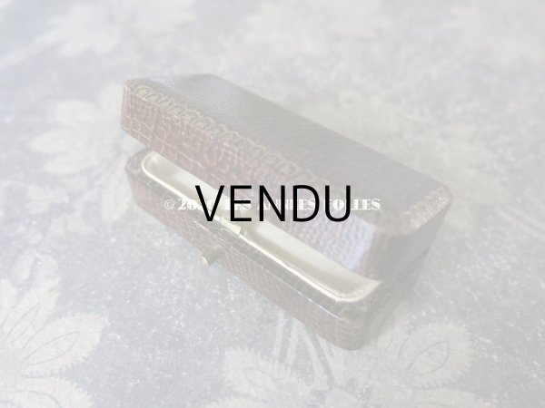 画像8: 【クリスマスセール2020対象外】 アンティーク  本革製 金彩入り ジュエリーボックス ブラウン (8)