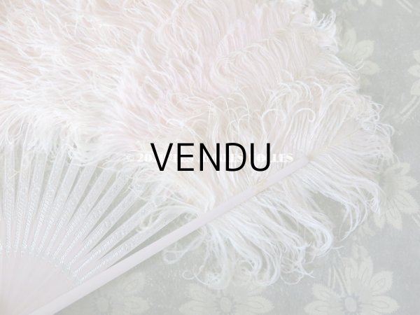 画像8: 1900年代 アンティーク 淡いピンクのフェザーのファン  (8)