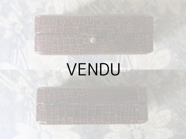 画像5: 【クリスマスセール2020対象外】 アンティーク  本革製 金彩入り ジュエリーボックス ブラウン (5)