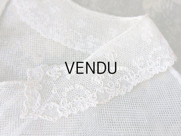 画像3: 19世紀末 アンティーク アランソンレースの襟付きトップ 【 ポワン・ダランソン 】  (3)