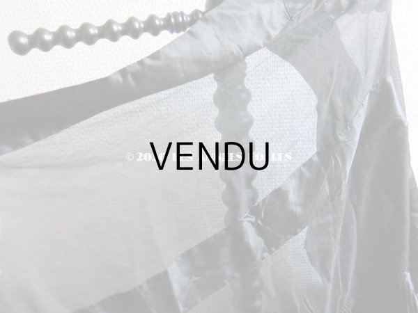 画像7: 1900年代 アンティーク 黒のシルクオーガンジー  ドレスの裾 200×53cm (7)