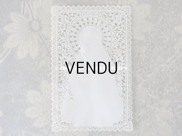 画像5: 19世紀 アンティーク  封筒入り 初聖体のカニヴェ コミュ二オン レースの透かし柄 (5)