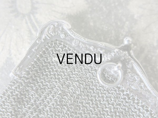 画像5: 1900年代 アンティーク シルバー製 メタルメッシュ コインケース 内ポケット付 花かご＆薔薇とリボンのガーランド (5)