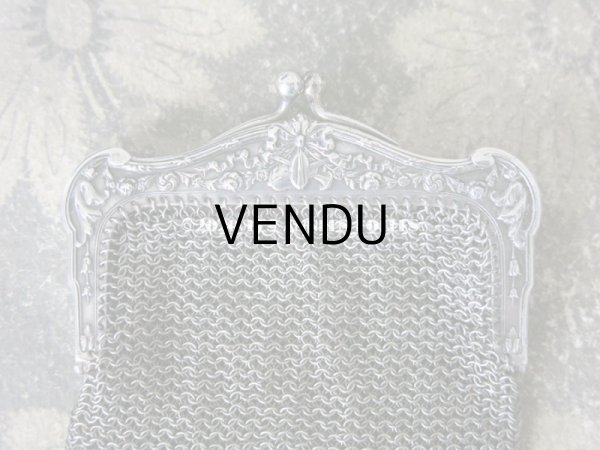 画像7: 1900年代 アンティーク シルバー製 メタルメッシュ コインケース 内ポケット付 花かご＆薔薇とリボンのガーランド (7)