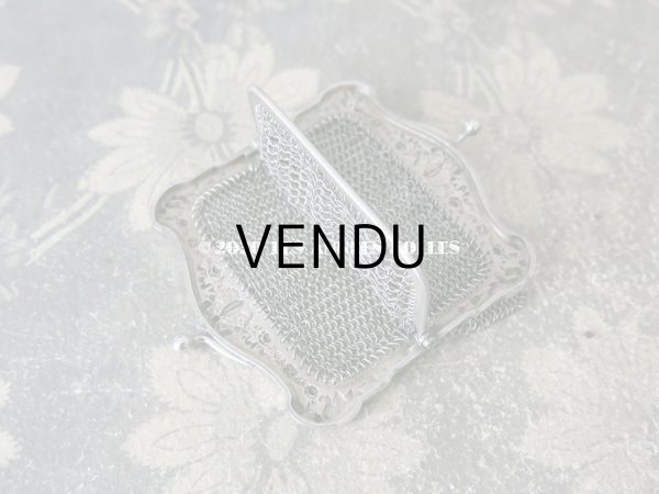 画像3: 1900年代 アンティーク シルバー製 メタルメッシュ コインケース 内ポケット付 花かご＆薔薇とリボンのガーランド (3)