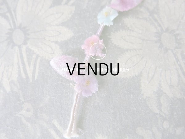 画像6: 1930年代 アンティーク 3色のベルベットの花のトリム 56cm  (6)