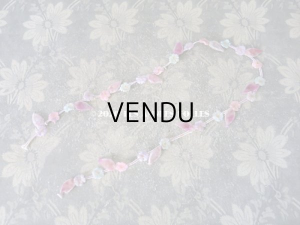 画像4: 1930年代 アンティーク 3色のベルベットの花のトリム 56cm  (4)