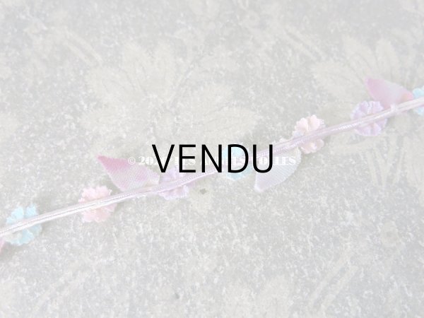 画像5: 1930年代 アンティーク 3色のベルベットの花のトリム 56cm  (5)