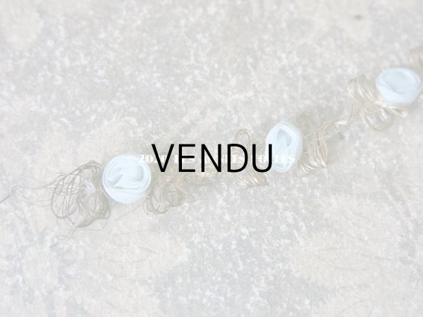 画像3: 1920年代 アンティーク メタル & シルク製 水色の薔薇のロココトリム ロココリボン ゴールド 16.5cm (3)