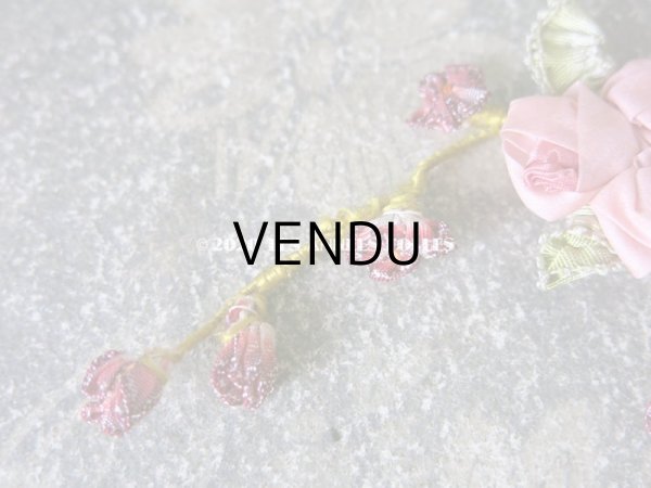 画像3: 未使用 1920年代 アンティーク ロココモチーフ ピンクの薔薇 (3)