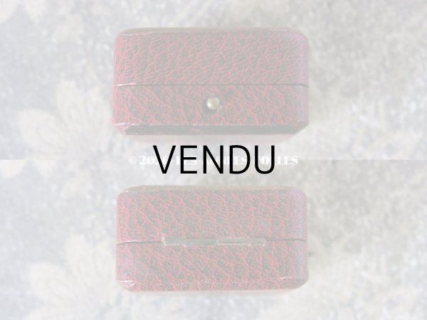 画像3: 【クリスマスセール2020対象外】 アンティーク  金彩入り ジュエリーボックス ダークレッド (3)