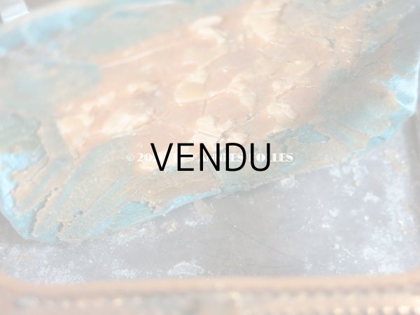 画像12: 【クリスマスセール2020対象外】　19世紀末 アンティーク ジュエリーボックス スモーキーブルーのクッション ロカイユ装飾の脚 (12)