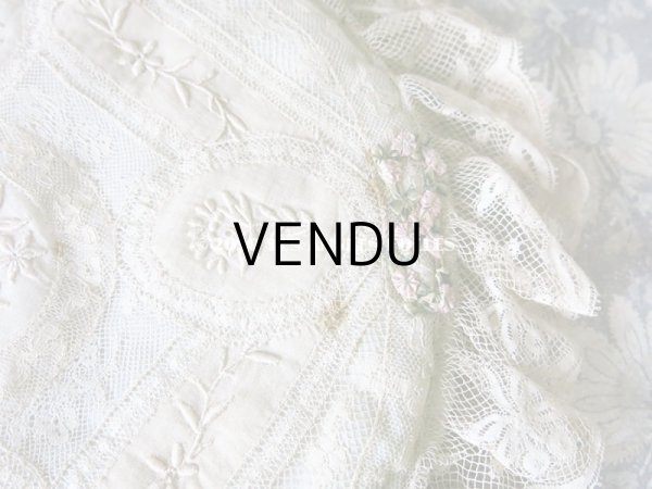 画像9: アンティーク ロココトリム付き ハンキーケース　ポシェット パウダーブルー (9)