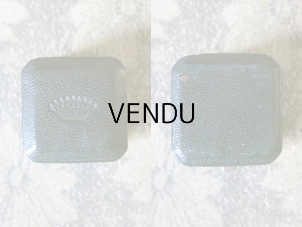 画像3: 【クリスマスセール2020対象外】 アンティーク 本革製 王冠入り リングボックス  ジュエリーボックス  (3)