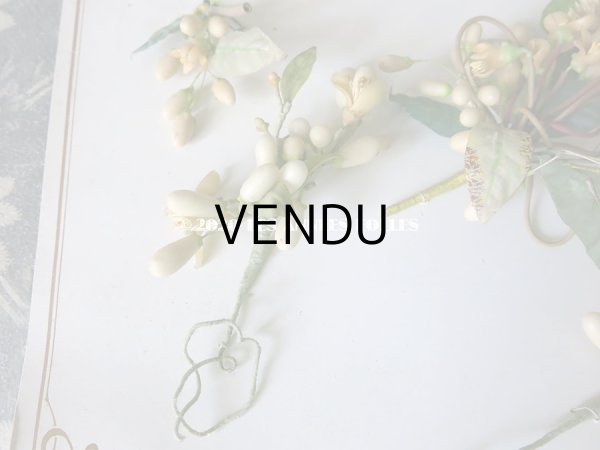 画像13: 未使用 アンティーク レースペーパー付ボックス入り＆台紙付 ワックスフラワーのセット ウェディング 結婚式  (13)