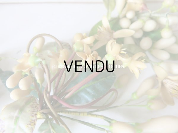 画像7: 未使用 アンティーク レースペーパー付ボックス入り＆台紙付 ワックスフラワーのセット ウェディング 結婚式  (7)