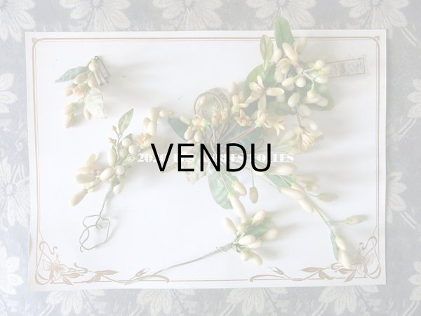 画像3: 未使用 アンティーク レースペーパー付ボックス入り＆台紙付 ワックスフラワーのセット ウェディング 結婚式  (3)