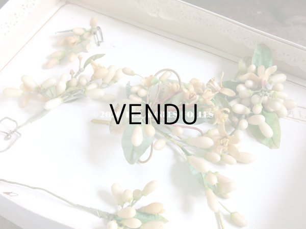 画像5: 未使用 アンティーク レースペーパー付ボックス入り＆台紙付 ワックスフラワーのセット ウェディング 結婚式  (5)