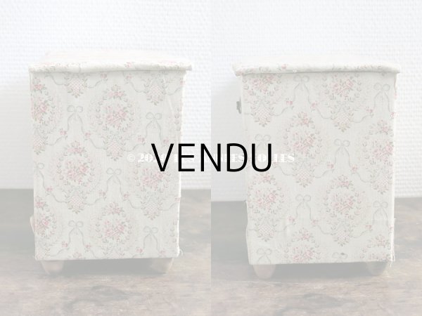 画像5: 1900年代 アンティーク 薔薇のメダイヨン＆水色のリボン　カルトナージュボックス 3段 26.3×14.9×19.1cm (5)