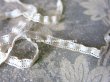 画像3: 1900年代 アンティーク  シルク製 リボン レースの縁取り パウダーブルー 6mm幅  シルクサテン & レース  90cm (3)