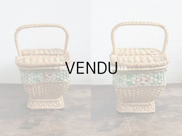 画像4: アンティーク  小さなサイズ 薔薇のパニエ ローズパニエ (4)